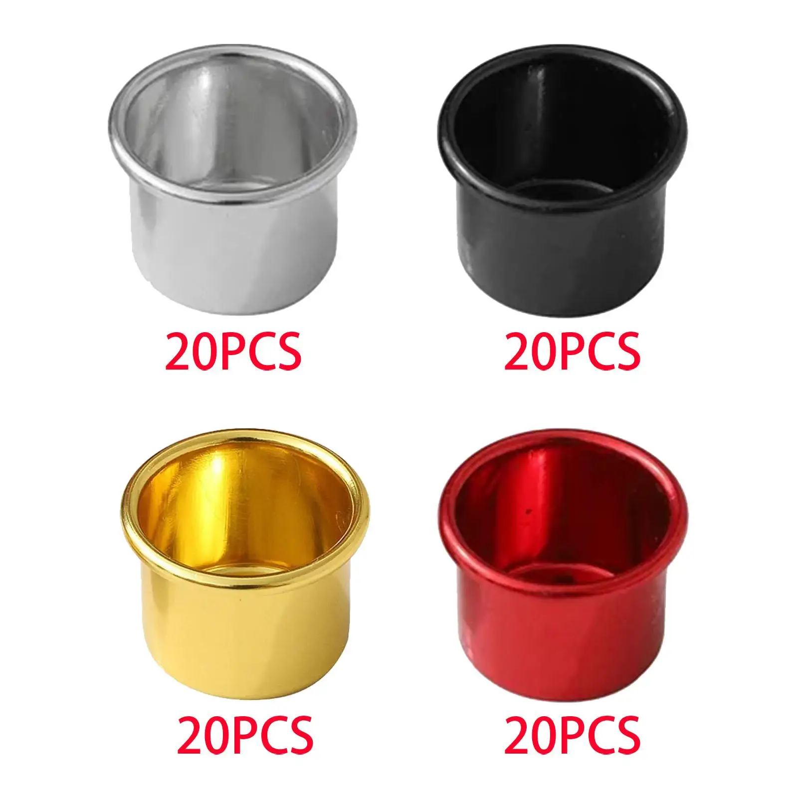 20x Candle Cup Candle Stand Ornament Metal Candlestick Candle Holder for Anniversary Christmas Thanksgiving Living Room Parties