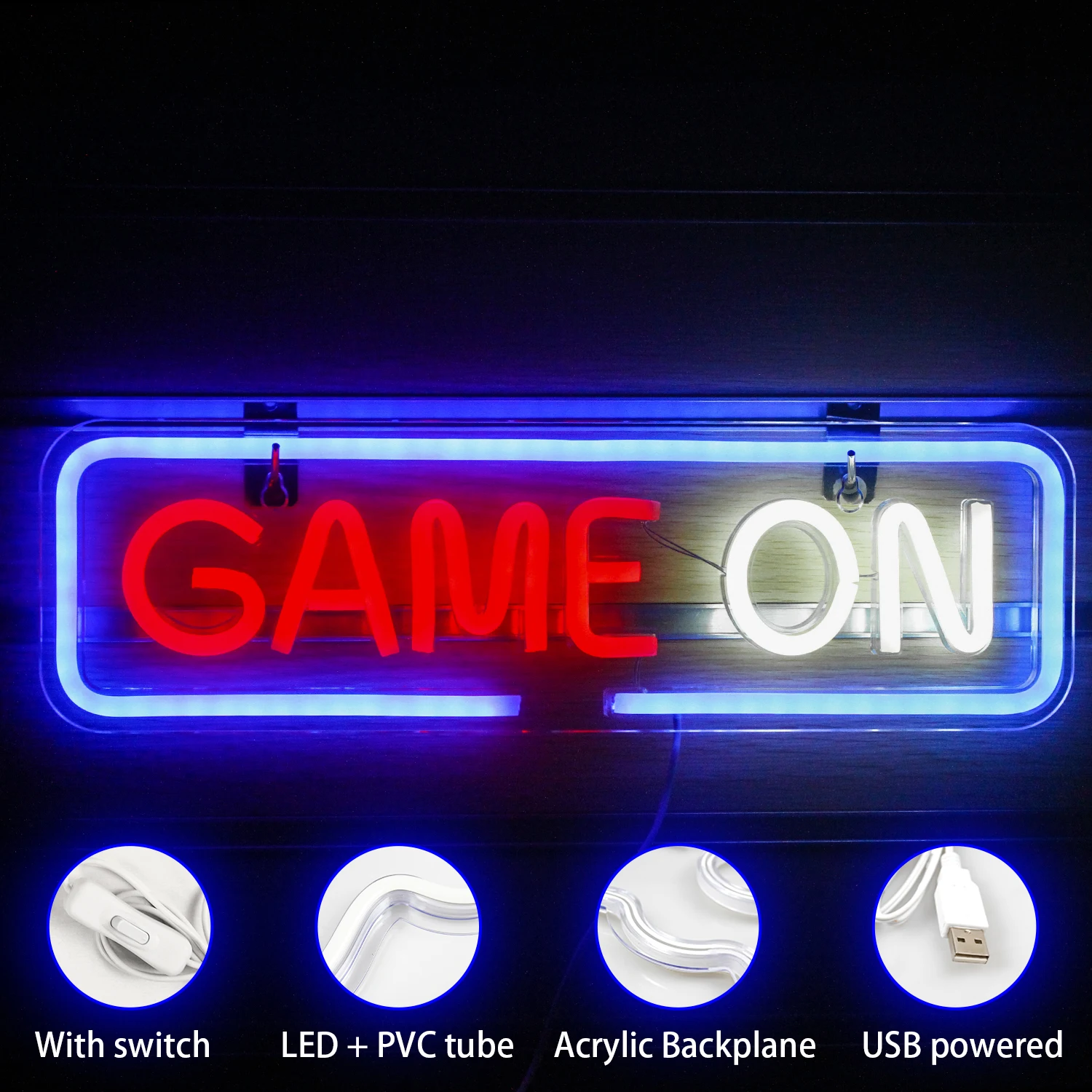 Gra na Neon Signs LED Art Wall Lamp Gamer Estetyczna dekoracja pokoju Domowa sypialnia Bar Impreza Gaming Sigh Logo Miły prezent dla chłopca