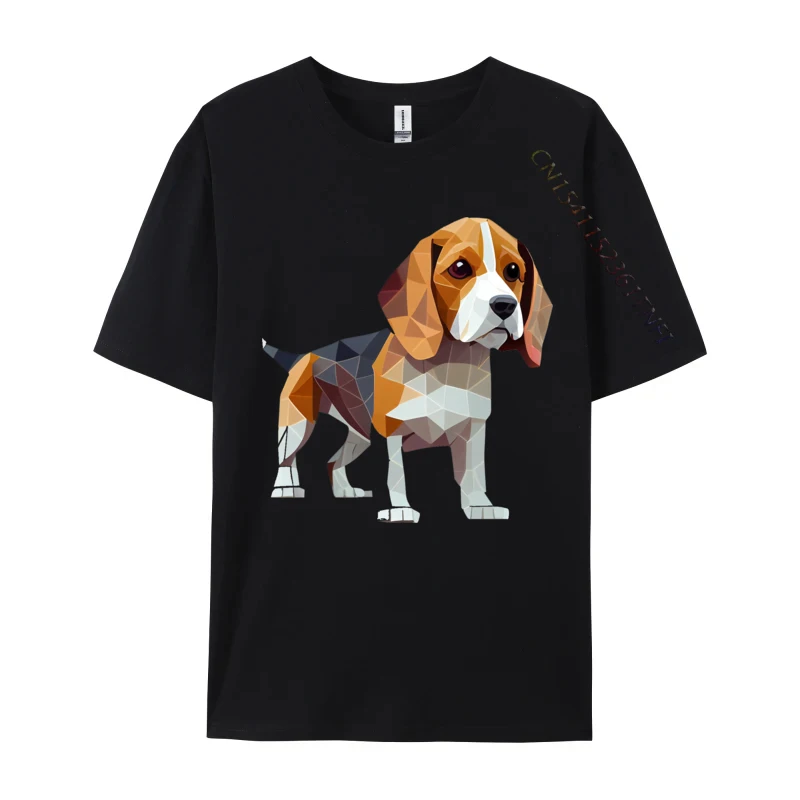 

Men T-Shirt Beagle Low Poly T-shirt Human Friend Dog Printed T-shirt Camisas Basicas Hombre Grpahic Tee