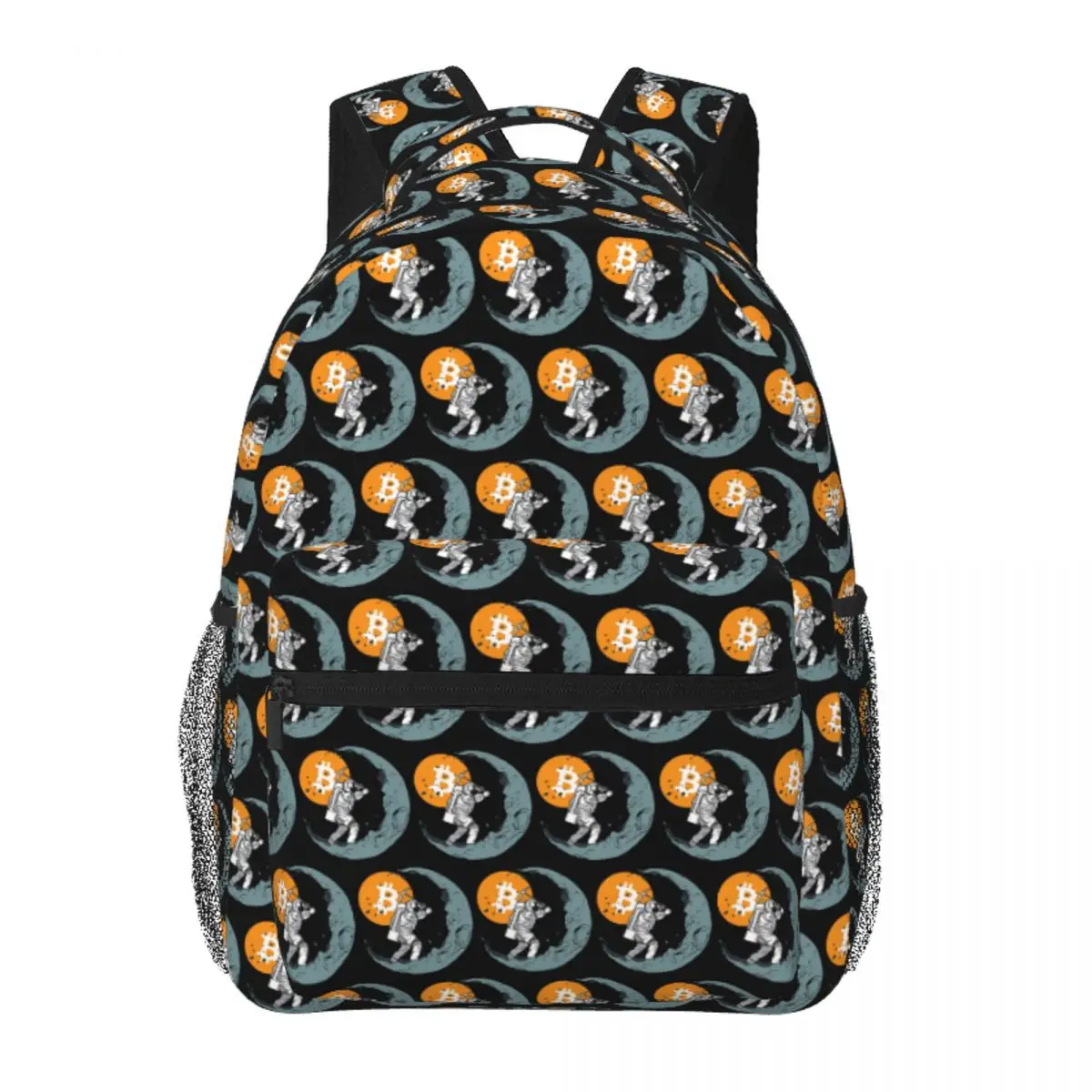

Bitcoin Moon Man Mining Crypto Cryptocurrency Backpack Student Boys Girls BookBag School Bag Laptop Shoulder Bags for Men Women