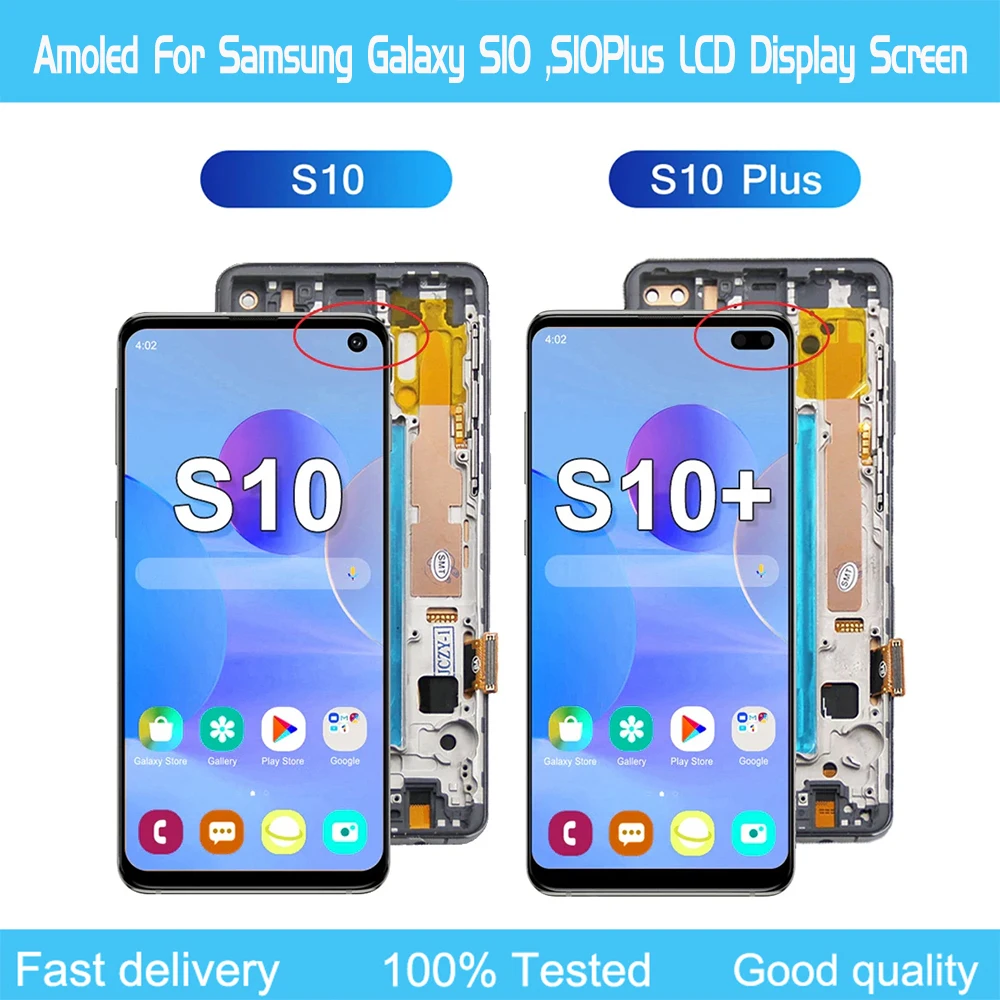 

AMOLED For SAMSUNG GALAXY S10 2019 G9730 G973 LCD Touch Screen Assembly Digitizer For Samsung S10 Plus G9750 Display LCD Screen