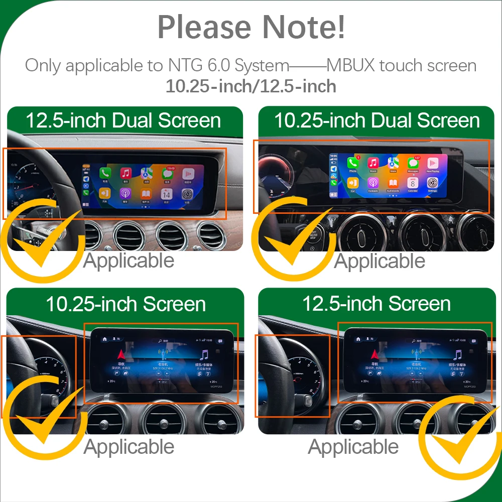 Decoder Box for Mercedes Benz A W177 GLA CLA GLC EQC NTG6.0 With Touch Wireless CarPlay Interface Android Auto Full Screen GPS