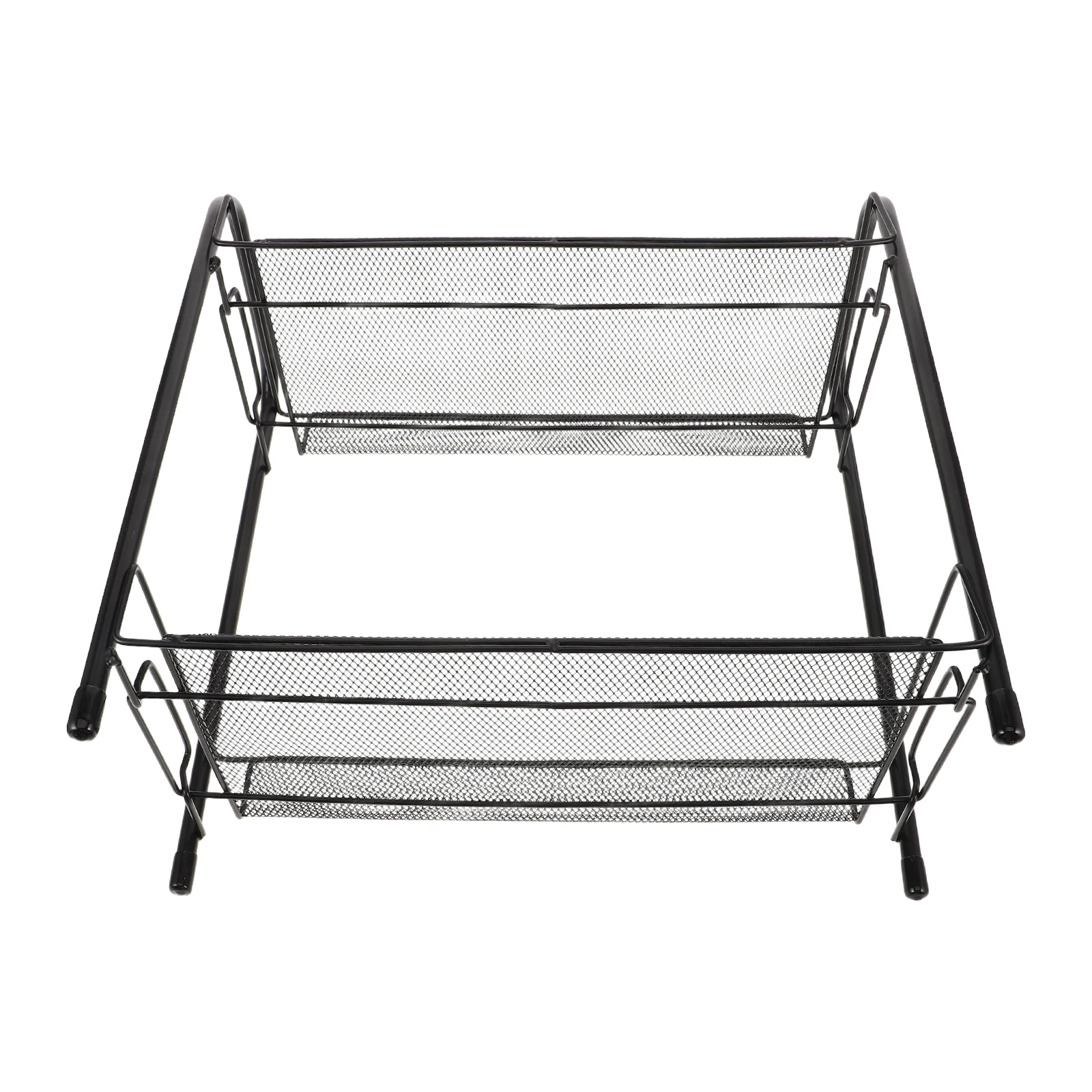 

Double-layer Coffee Storage Rack Organizer Station for Countertop Metal Mug Display Shelf Stainless Steel Kitchen