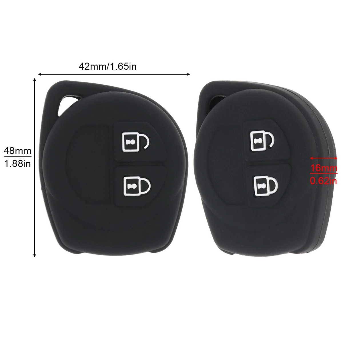 2 Buttons Silicone Straight Plate Car Key Case Protector Holder Fit for SUZUKI SWIFT SX4 Alto IGNIS Splash 2007-2013