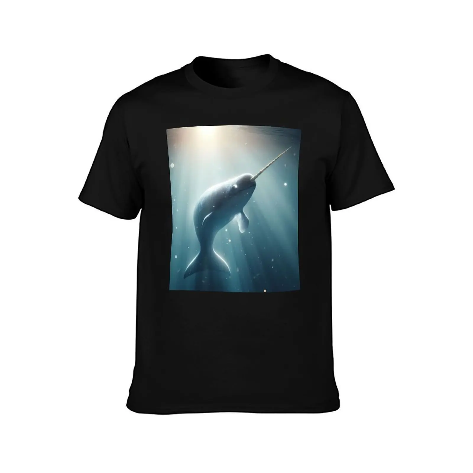 Narwhal Art #7 Narwhal Lovers T-Shirt, Summer Casual Cotton Tee, Oversized Streetwear Tops, Vintage Graphic Print, 100% Cotton