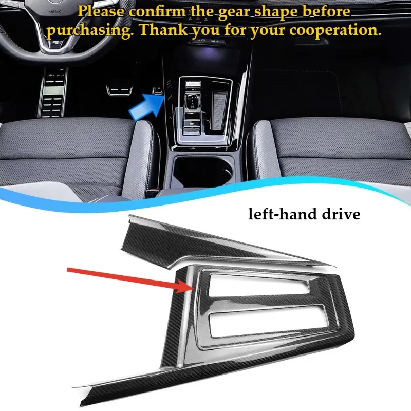 

For Volkswagen Golf 8 Dry Carbon Fiber Center Console Shift Panel Frame Interior Shift Panel Trim LHD Right-Hand Driver RHD