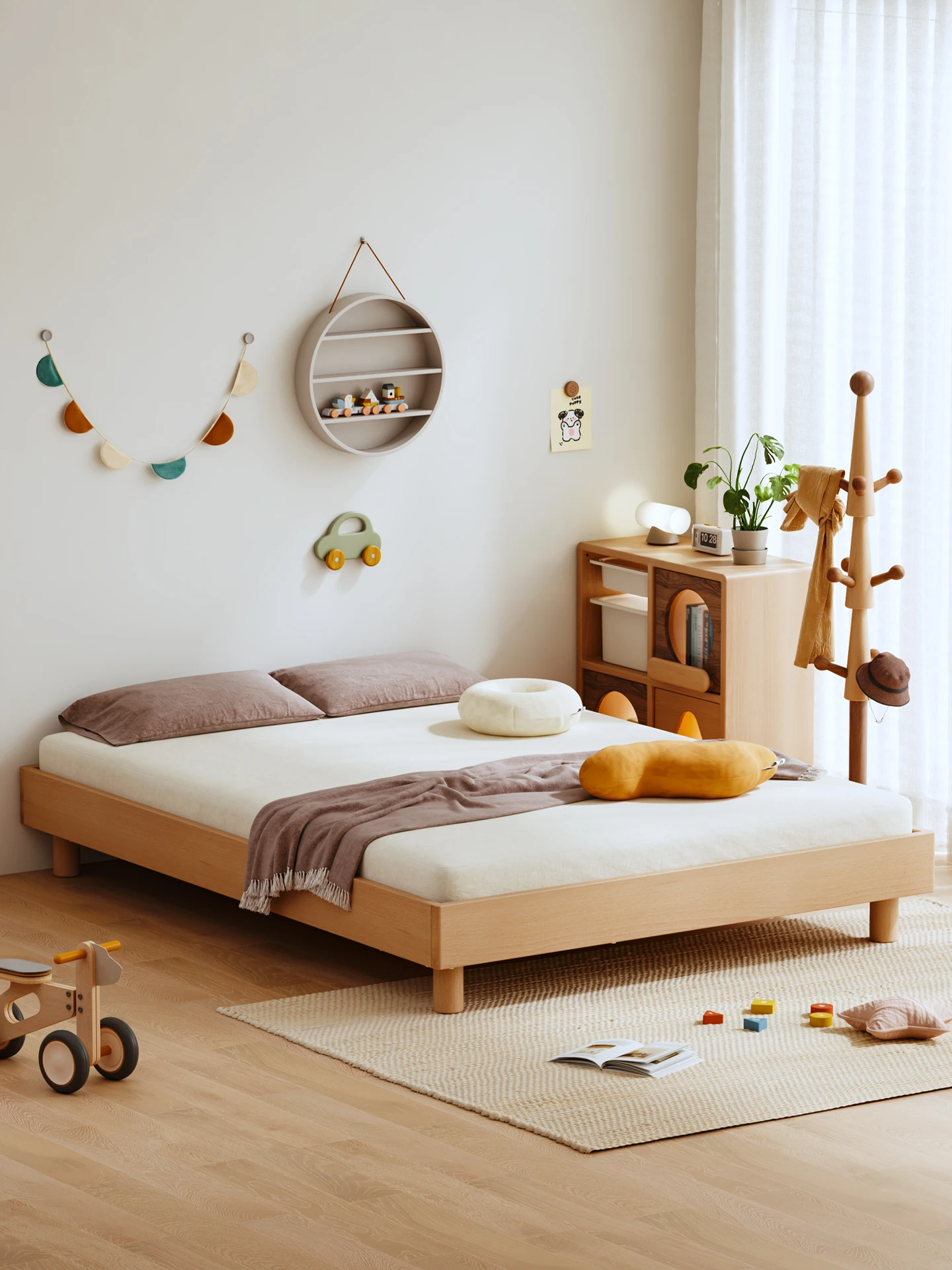 سرير أطفال بمنصة مونتيسوري من Mom's Choice، سرير أطفال من خشب الزان الصلب بالكامل للأولاد والبنات، تاتامي بطابق واحد #3