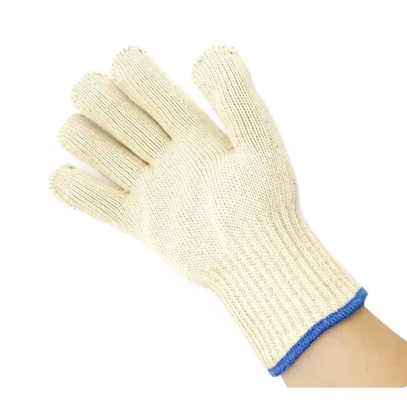 Guantes gruesos de algodón 500 Celsius, manoplas súper resistentes al calor, antiquemaduras, a prueba de calor, seguridad para horno y cocina, color blanco, alta calidad