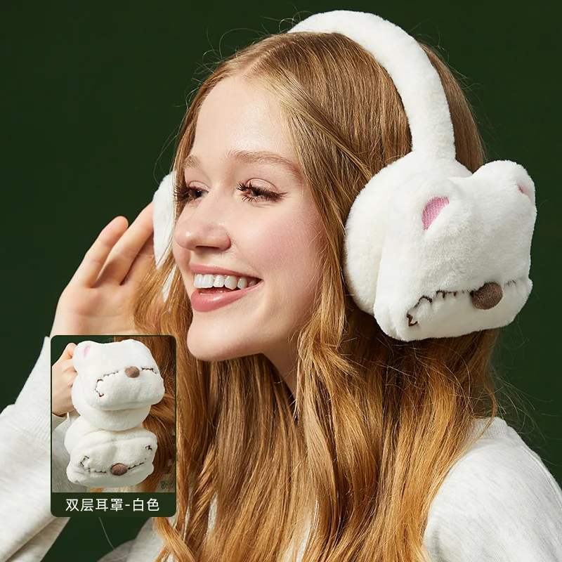 น่ารัก Earmuffs อบอุ่นหนาเย็นขี่จักรยาน Earmuffs ฤดูหนาว Plush Earlap Anti-Cold ฝาครอบหูผู้หญิงผู้ชายนุ่ม Earlap