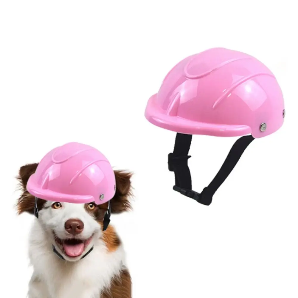 

Adjustable Dog Helmet Windproof Wear Resistant Pet Safety Helmets Plastic Breathable Pet Riding Cap Sun Rain Protection