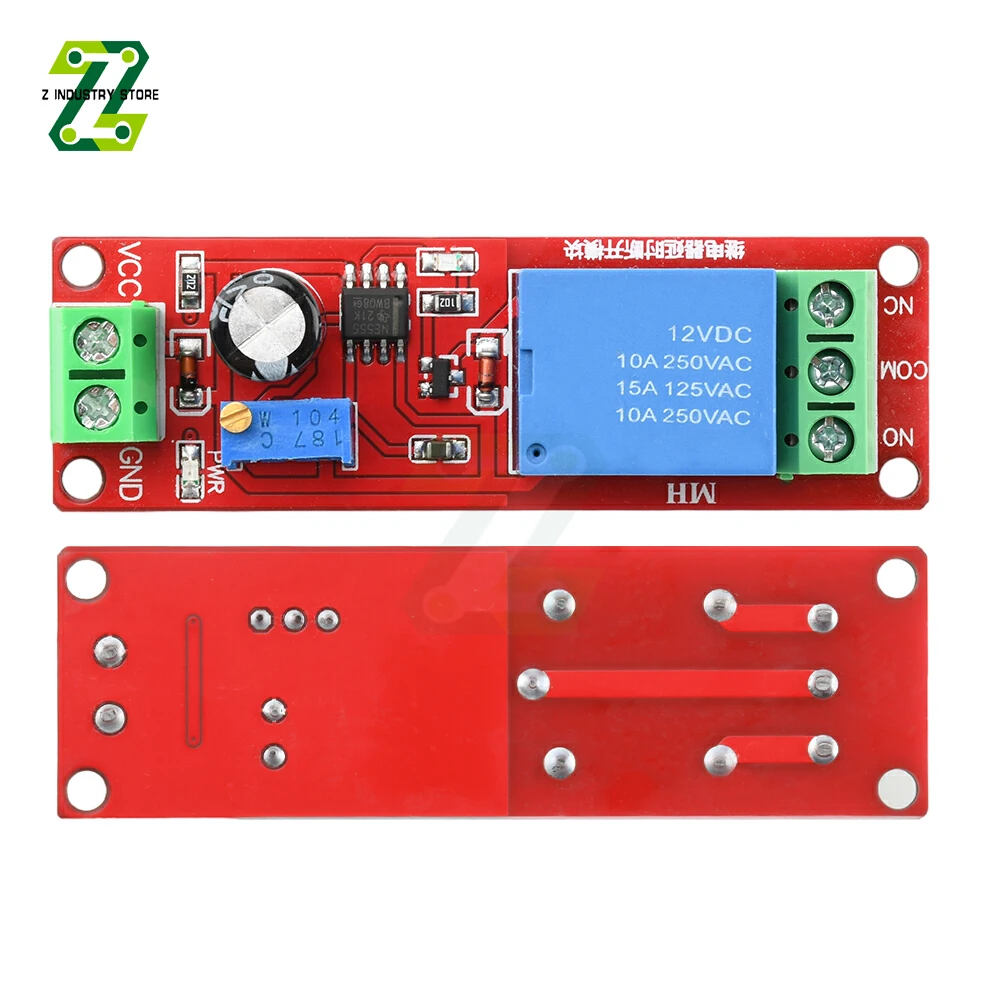 DC5/12V Relay Switch Delayed Disconnect/Close Relay Switch 1~10S Time Adjustable NE555 Switch Module