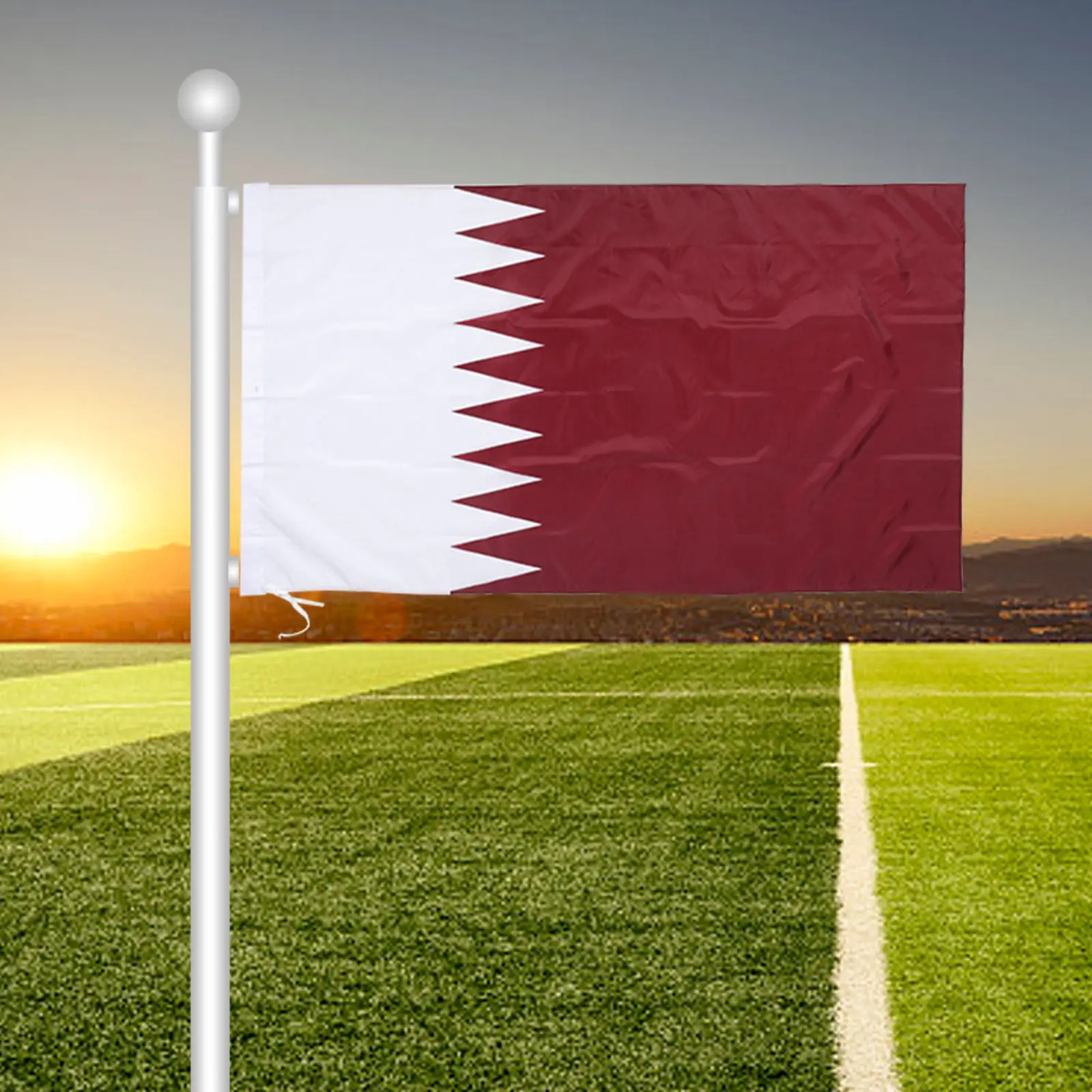 Decorative Qatar Flag International Garden Outdoor Hanging Heavy Duty Large Backyard