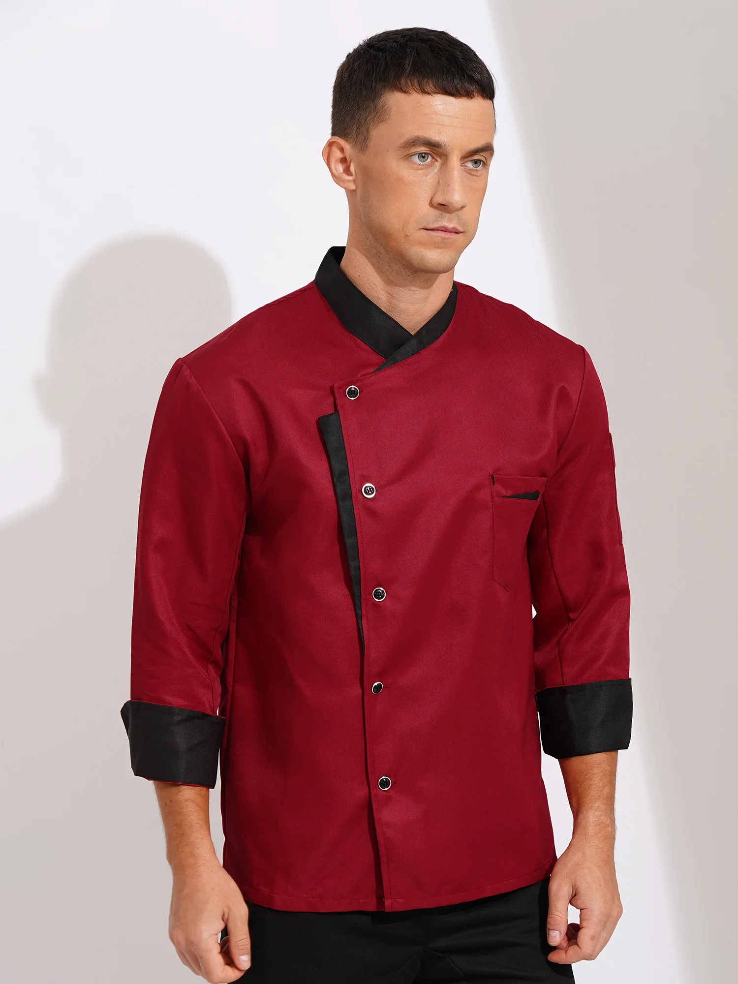 Chef Shirt Long Sleeve Waiter Workwear Cook Coat Jacket Cooks Uniform Kitchen Restaurant Hotel Work Food Service Clothes