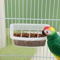 4pcs Bird Feeder Plastic Parrot Pigeon Cage Bowl Reusable Hanging Food Container 4 Section Dispenser Cage Bowl