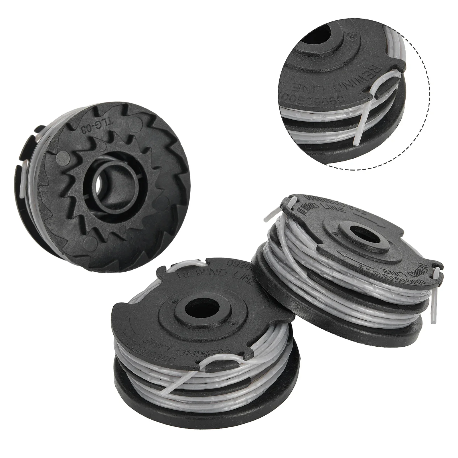 

Convenient and long lasting replacement spools for Greenworks lawn trimmers G40LT G40LTK2 G40LTK2x 2101507 pack of 3