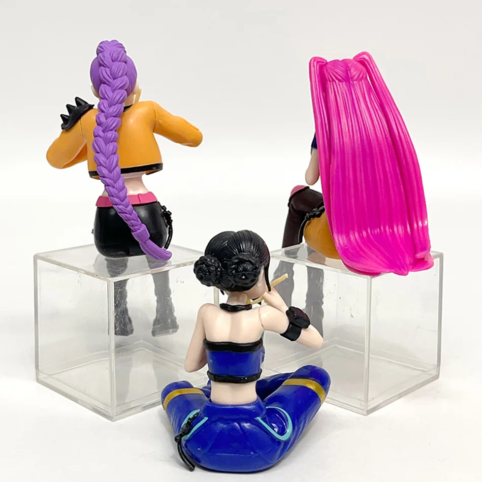 Anime kpop caçadores de demônios comendo macarrão instantâneo figura modelo brinquedo pvc periféricos mesa decoração coleção modelo brinquedo para criança