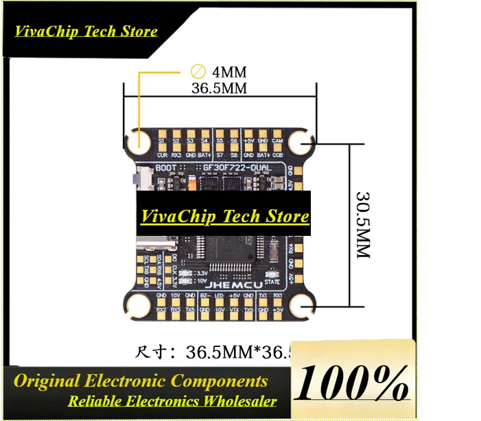 VIVaSGF30F722-Dual F722 Flight Controller Double BEC Double Gyro High-definition 3-6S Lipo For RC FPV Drone