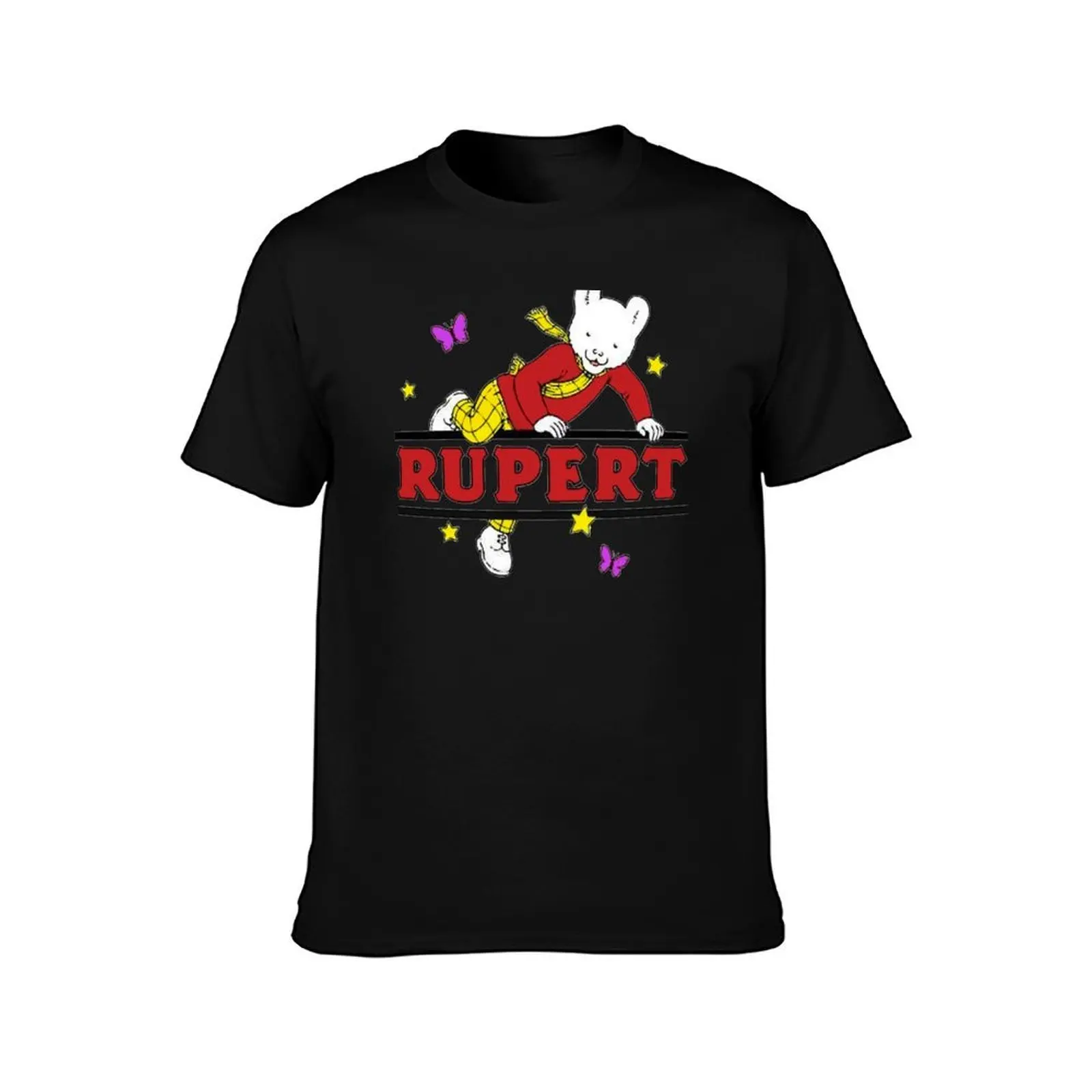 Rupert bear T-Shirt Minimalist Plain Crew Neck T-Shirt
