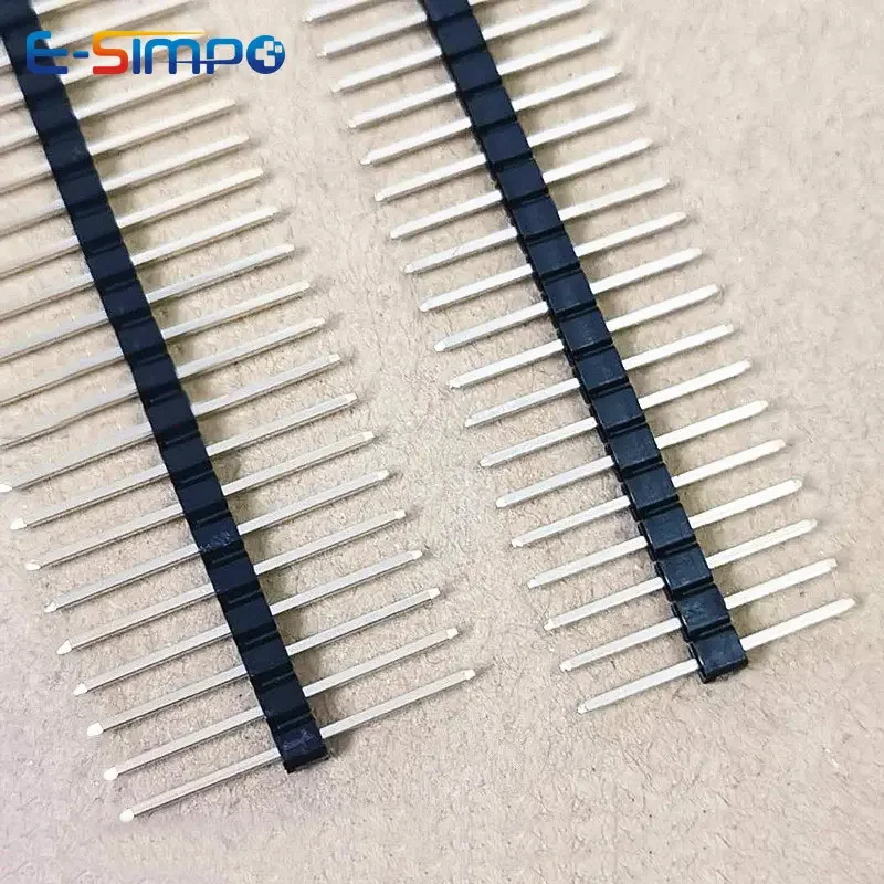 100szt 2.54mm Single Row 1X40P L7.5/11.5/15/17/21mm PA=PC Plastic in Middle Breakaway Stack PCB Board Male Pin Header Connector