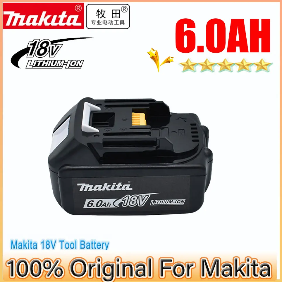 Makita-paquete de baterías recargables de iones de litio, accesorios de repuesto, Herramientas Eléctricas originales, 18V, 6000mAh, BL1860, BL1850, BL1830B, BL1815