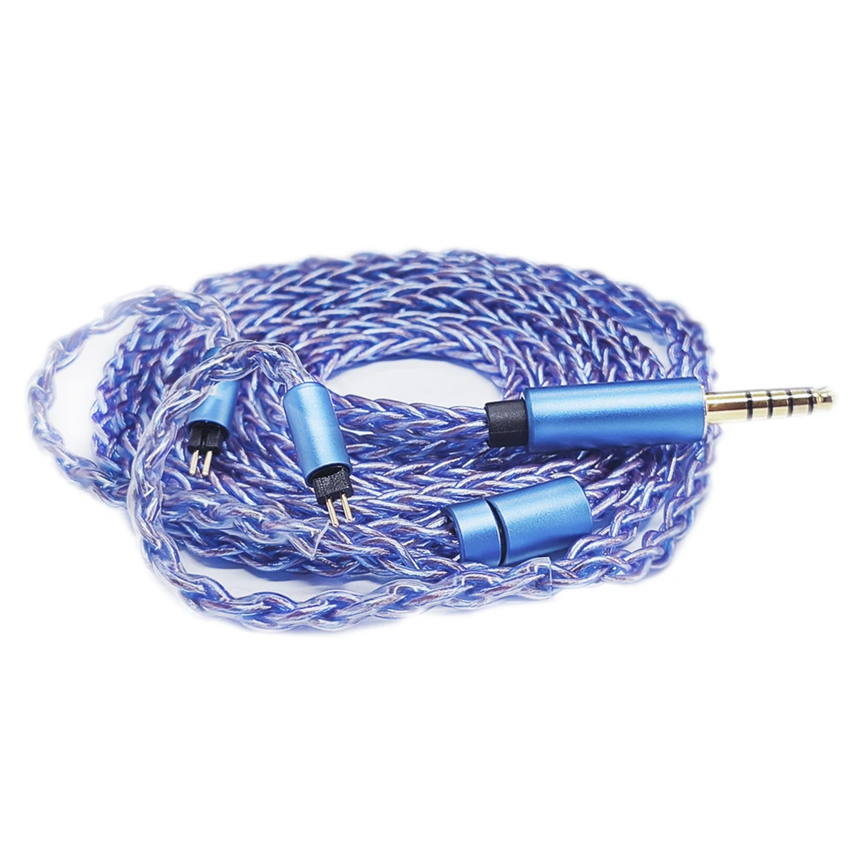 Zyue Cabo de Auscultadores Coaxial Híbrido Banhado a Prata 7n Occ Mais Cobre Cristal Único Mmcx Qdc 078 2pin Ivipq Moonhifi Trn