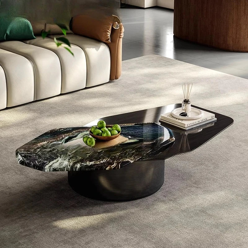 

Итальянский минималистичный журнальный столик для гостиной, необычной формы, современный, простой, элитный, из мрамора, с вращающейся столешницей.