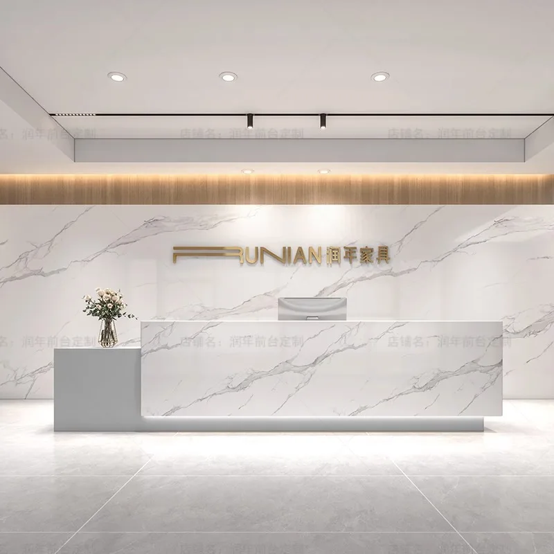 مكاتب استقبال ملكية الفندق مكاتب استقبال بسيطة وأنيقة أثاث مكاتب عصرية عتيقة Sportello Di Ricevimento YSJDT