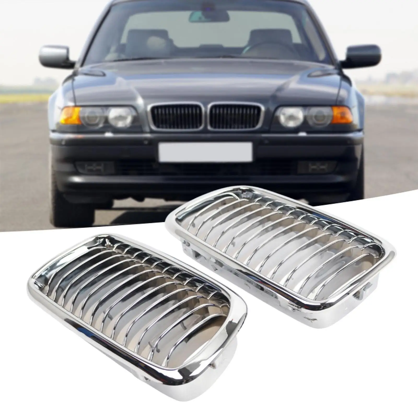 

2x Front Hood Kidney Grilles Car 51138125811 for BMW E38 1999-2001 740i