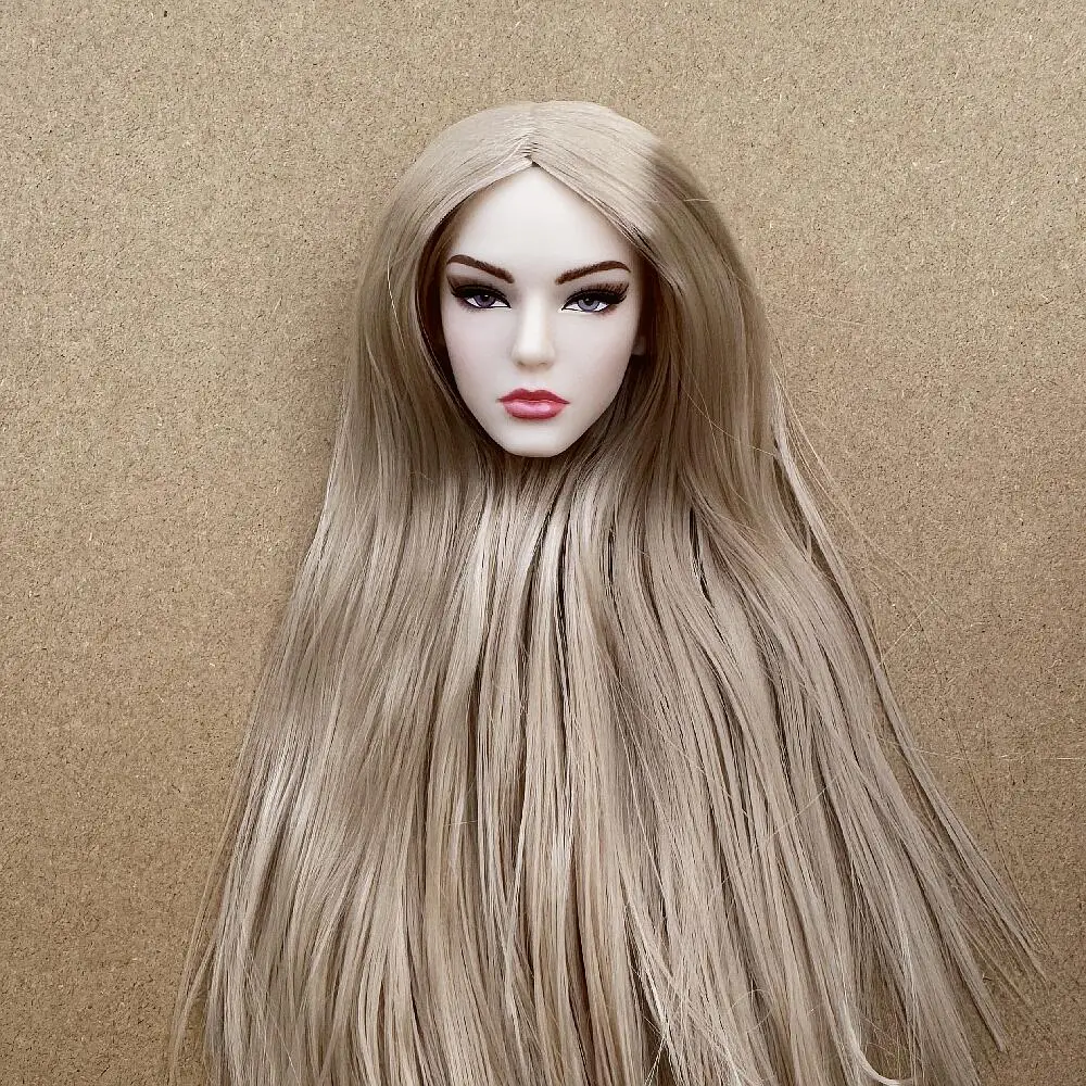 1/6 Modell-Puppenköpfe mit Sommersprossen und buntem Haar, erhältlich in den Hauttönen Braun, Weiß und Beige für die Puppenherstellung. – Detail 22