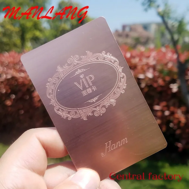 Custom  Custo Printing Nae Logo u Busins Stainls Steel etal VIP Thank You Card Credit Visit Gift Car etal Busins Card