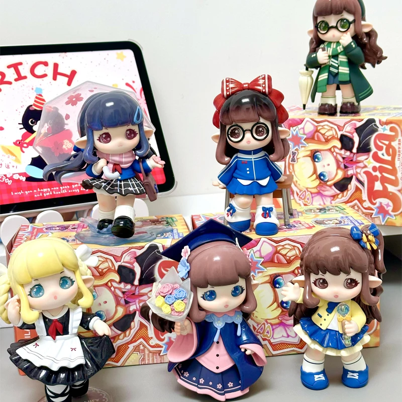 

Fiila Global Study Wander Series Blind Box Cute Fiila Girl Mystery Box Action Figure Doll Desktop Ornament Surprise Bag Gift Toy