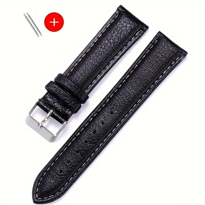 Correa De Reloj De Cuero Sintético De 22 Mm 20 Mm 18 Mm 16 Mm Para Mujeres Y Hombres, Correa De Repuesto Para Reloj Samsung 6 5 4, Pulsera De Correa