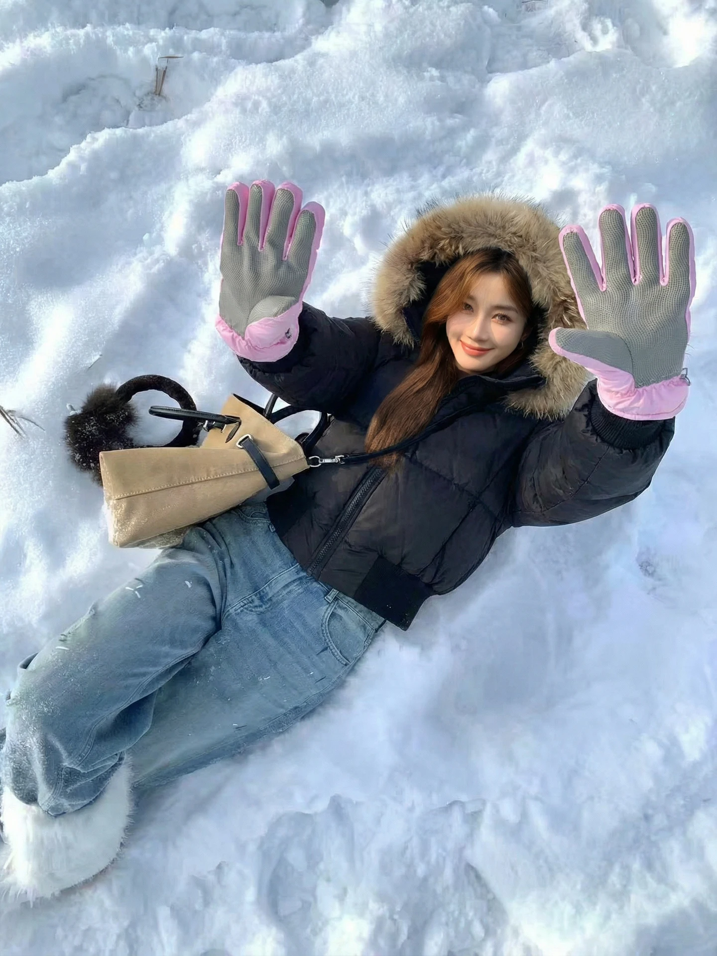 

x Stevens Korean Sle ort Puffer Jaet Women's Winter Slim Fit Hooded White Du down Coat Large Fur Collar Warmth