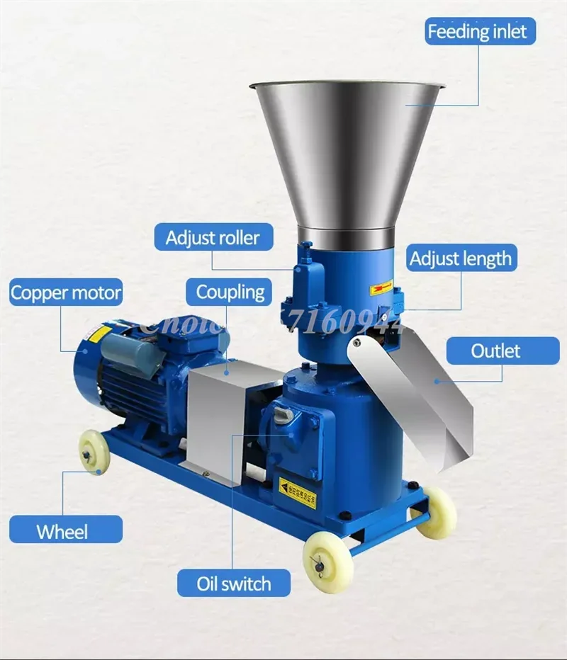 Poultry Animal Sink Feed Processing Machines Cattle Chicken Pig Rabbits Fish Duck Catfish Fodder Feed Pellet Mill Making Machine