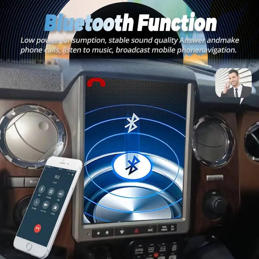 12.1Inch Android 12 Multimedia Player GPS for Ford F250 F-250 2013-2016 Car Radio Stereo Navigation Carplay Android Auto 4G WIFI