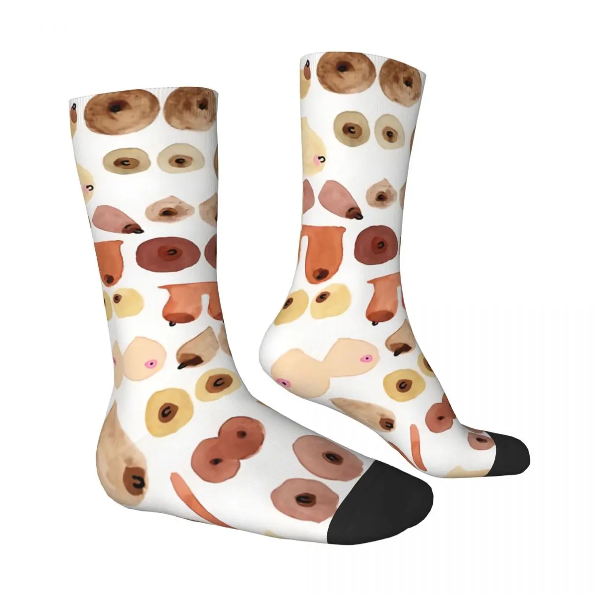 Funny Men's Socks Original Breast Vintage Harajuku Boobs Hip Hop Casual Crew Crazy Sock Gift Pattern Printed