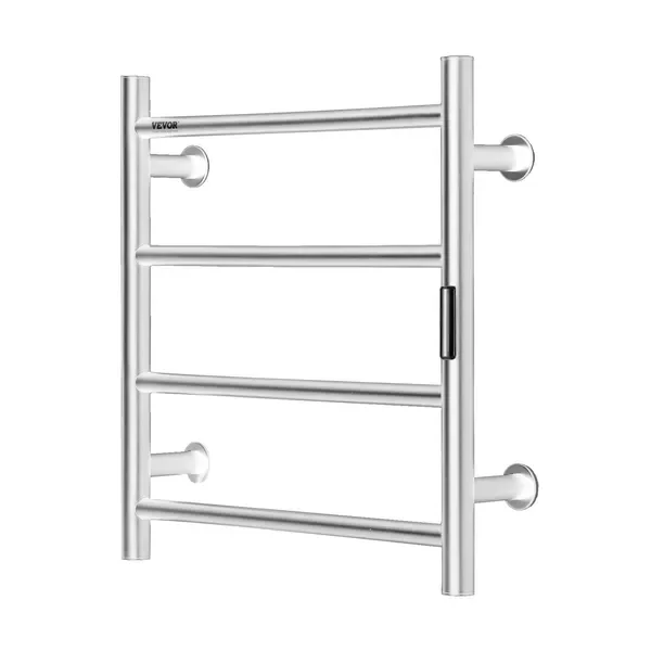 Rak Penghangat Handuk 4-Bar yang Dipasang di Dinding untuk Kamar Mandi Warna Perak