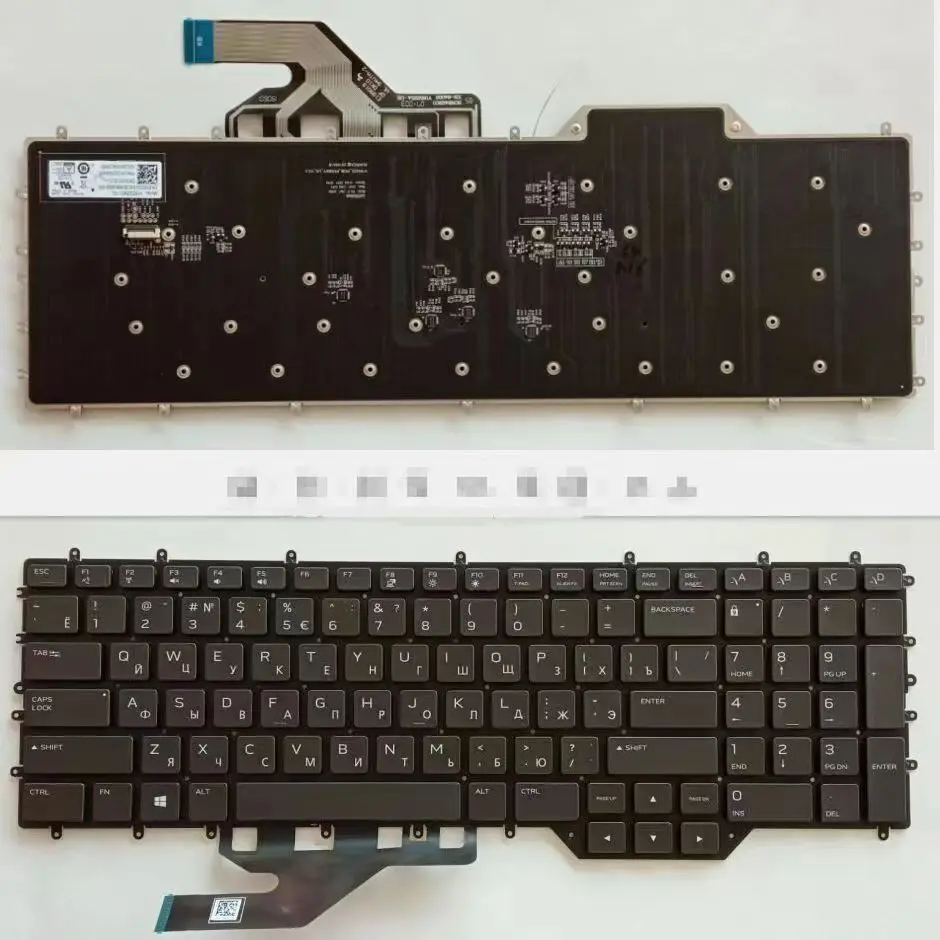 New US Russian RGB Backlit Keyboard For DELL Alienware Area 51m R2 M17 R2 M17 R3 0YGCDJ NSK-QHABC PK132KG1A06 English RU