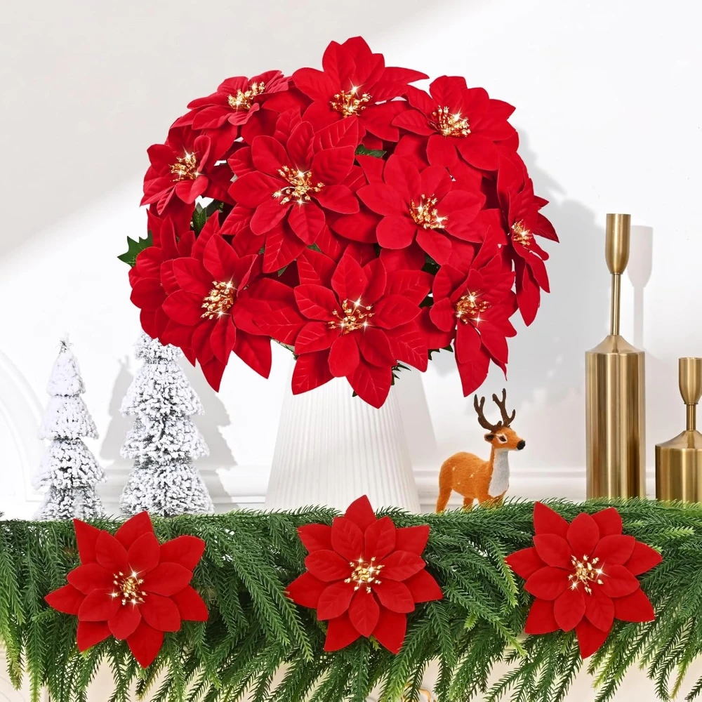 A Bundle of 12 Stems Poinsetti - Christmas Tree Artificial review and price