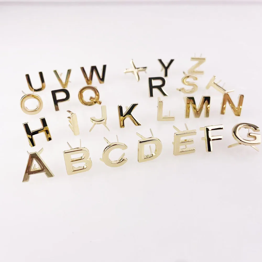 5Pcs DIY English 26 Letter Metal Rivets Claw Studs For Bags Clothes Hats Leather Decor Alphabets Claw Rivet Handmade Crafts