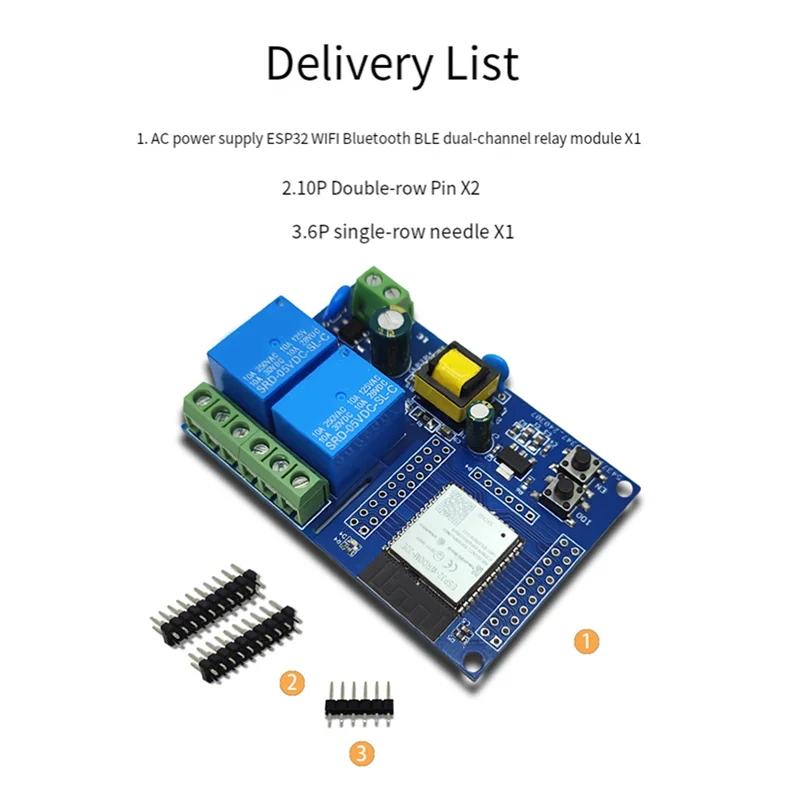 AS95-ESP32 Макетная плата Wi-Fi и Bluetooth с блоком питания 220 В переменного тока для реле Arduino