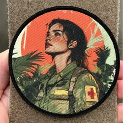 Medical Rescue Girls Tactical Morale Patch Peace Beauty Printed Hook&Loop Emblem Military Chevron Armband Backpack Stickers