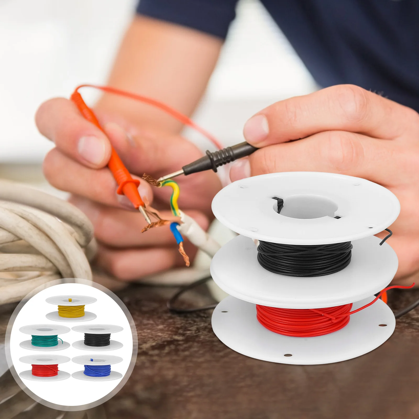 

5 Rolls 30Awg Silicone Electrical Wire Soft Electric Connection Wire For Home Use High Temperature Resistant Flexible Insulated