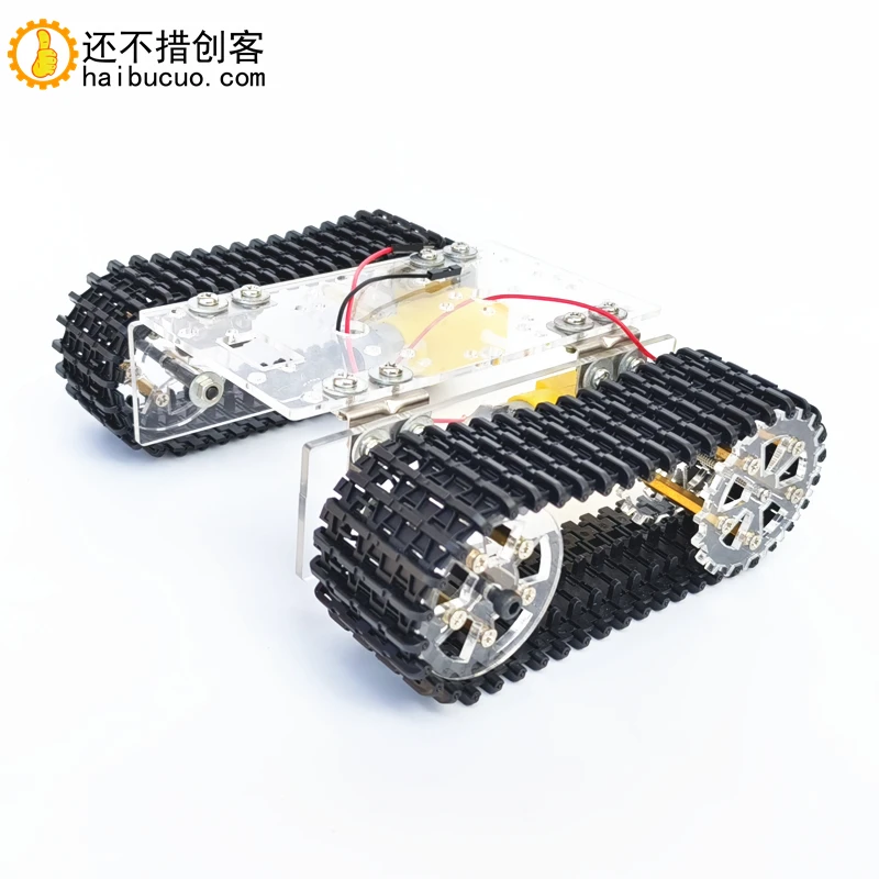 

tanyue Upgrade Acrylic Fully Assembled Tank Chassis TT Motor 3-9v Tracked Intelligent Car with Line STEM Education SNX1