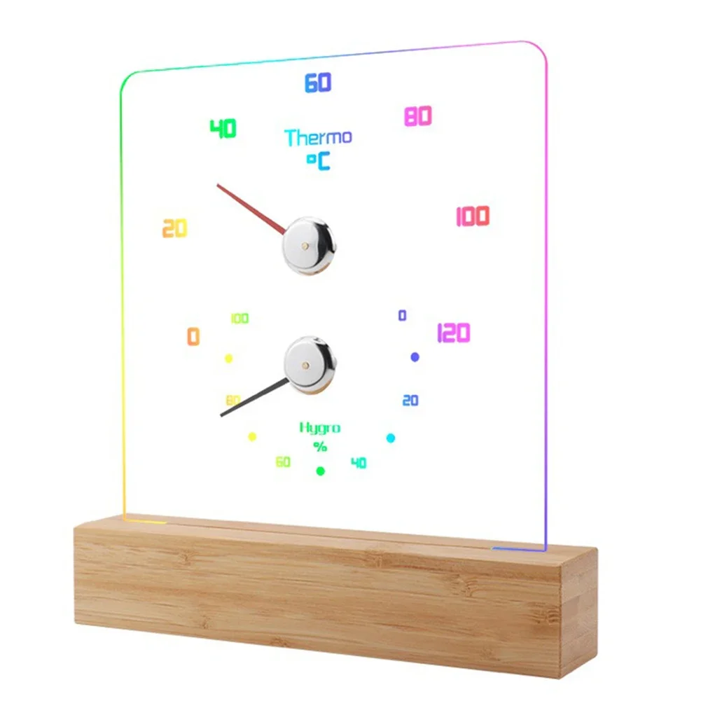 2in1 Sauna Thermometer Hygrometer with LED Light for Accurate Temperature and Humidity Monitoring in Sauna Rooms