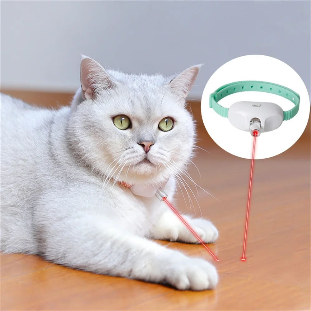 Jouets interactifs intelligents automatiques pour chat, lumière LED, collier de chat portable, laser amusant, jouet TJavier aste pour animal de compagnie