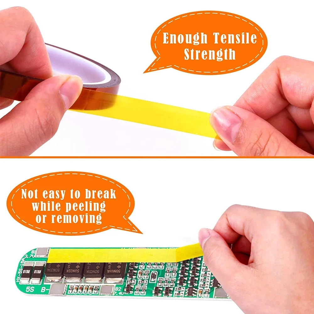 Kapton 33M Tape Gold High-Temperature Heat Resistant Adhesive Tape Polyimide 10-50MM Width No Residue for Masking Soldering Etc