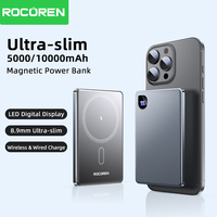 Rocoren 10000mAh Magnetic PowerBank Fast Charging 5000mAh Power Bank Portable Wireless Charger Battery For iPhone 16 15 Pro Max