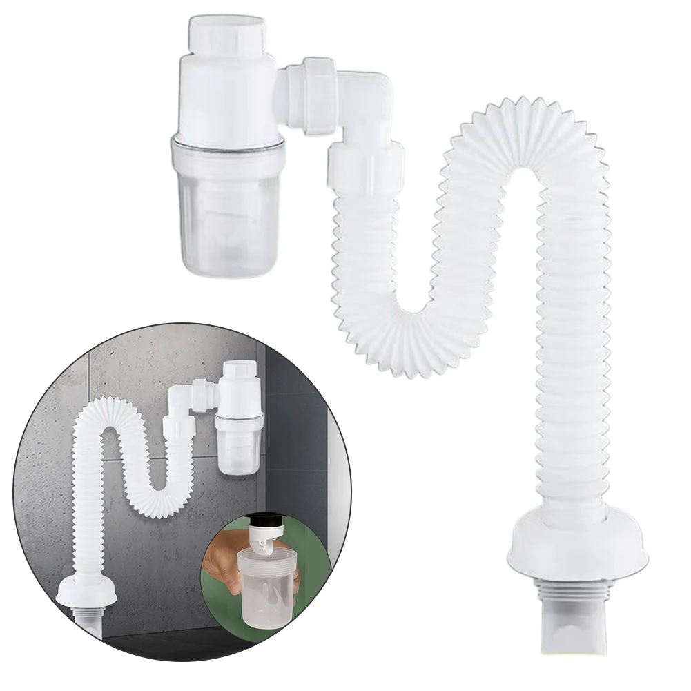 

Universal Kitchen Sink Drain Anti Clogging Telescopic Flexible Sink Drain Home Sink Hose Washbasin Pipeline for Bathroom Sink