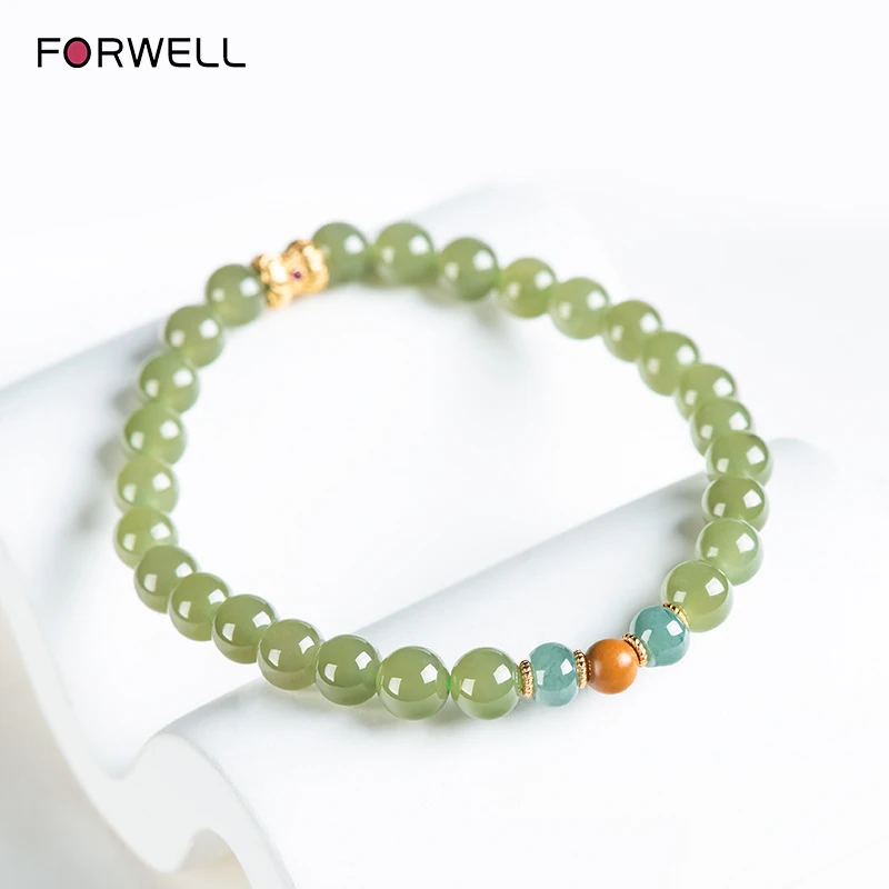 

FORWELL Natural Hetian Jade Bracelet Women's Jewelry Accessory Bracelet Premium Gift Women's Fashion Exquisite Jewelry Lucky